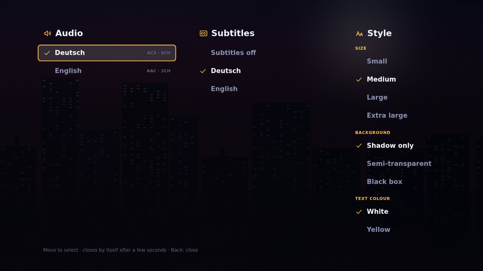 Audio & subtitles